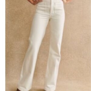 Sezane High Rise Women Jeans in Cream